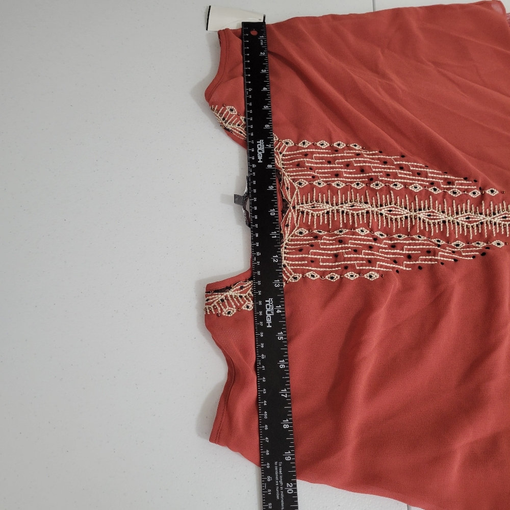 Miss Me Strappy Embroidered Aztec Print Open Back Tank Top Size Large Festival - Picture 9 of 10